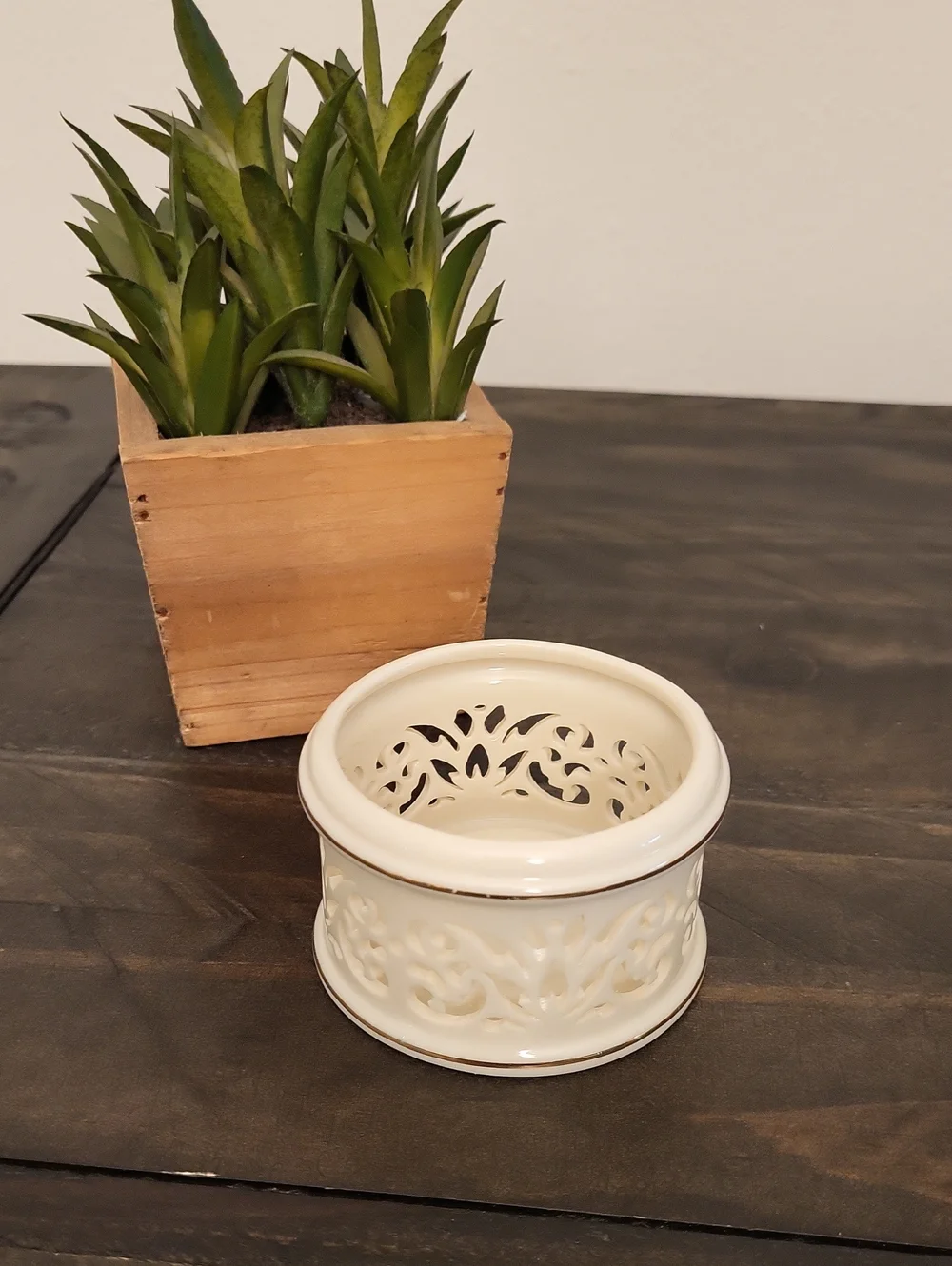Lenox Illuminations Pierced Porcelain Tea Light Candle Holder